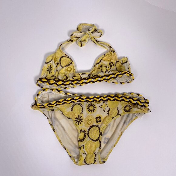 LOUIS VUITTON Yellow/Brown Monogram Flower Print Bikini  *AS IS* - Picture 9 of 14